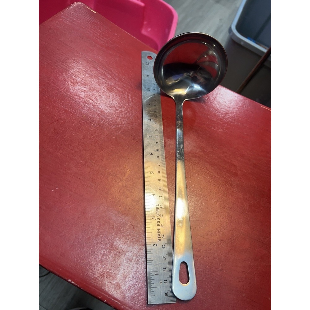 IKEA Soup Ladle Stainless Steel 224 58 11" Long Large Scoop Chili Serving Used
